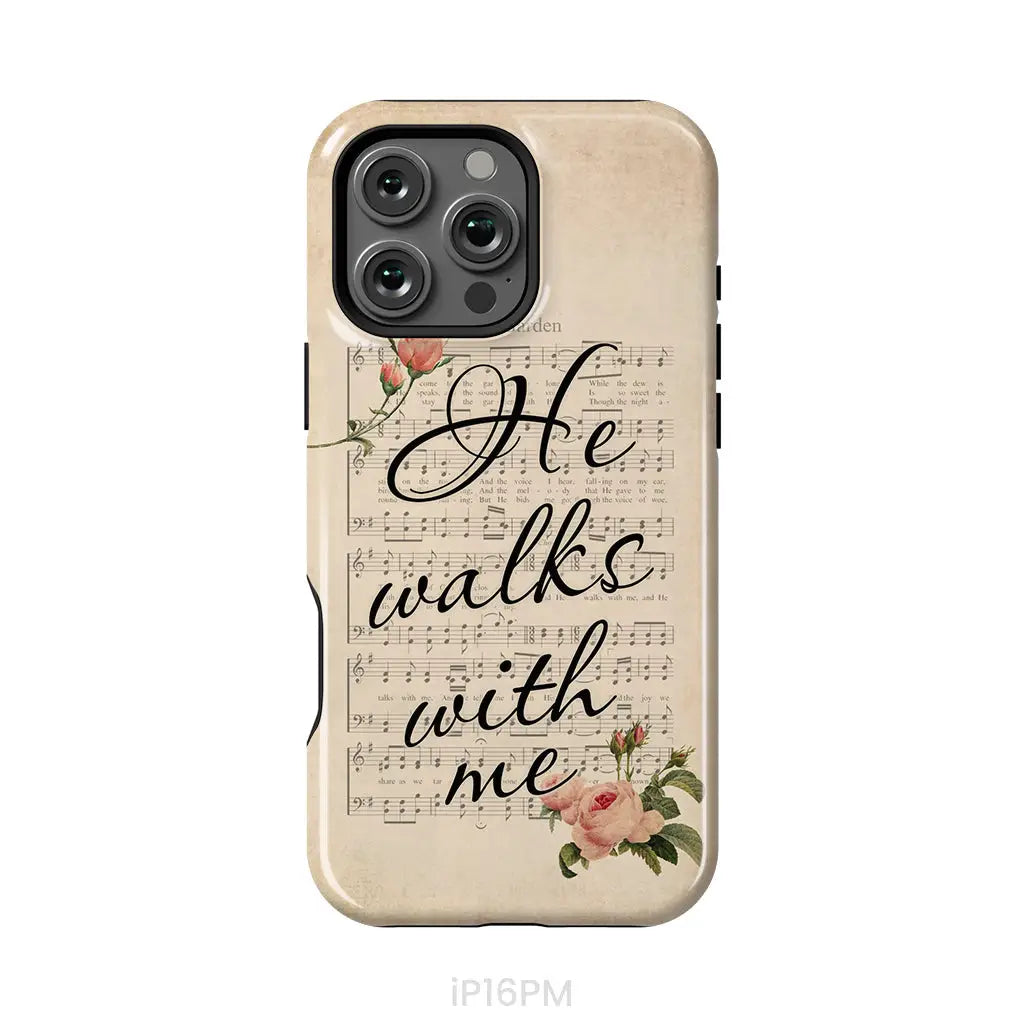 In the Garden Hymn He Walks With Me Christian phone case iPhone 16 Pro Max / Tough Case