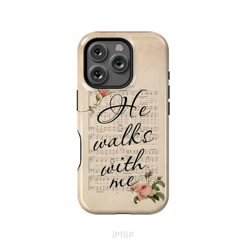 In the Garden Hymn He Walks With Me Christian phone case iPhone 16 Pro / Tough Case