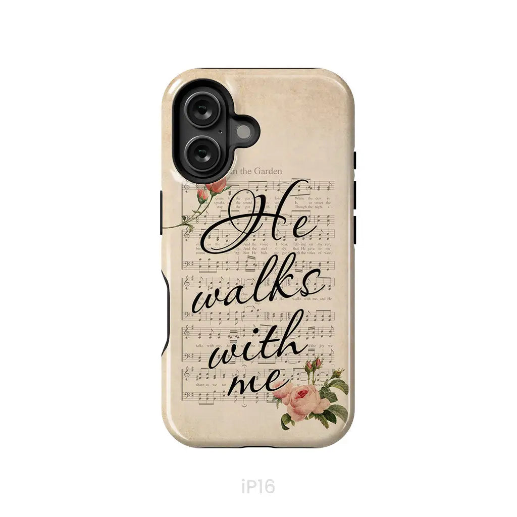In the Garden Hymn He Walks With Me Christian phone case iPhone 16 / Tough Case