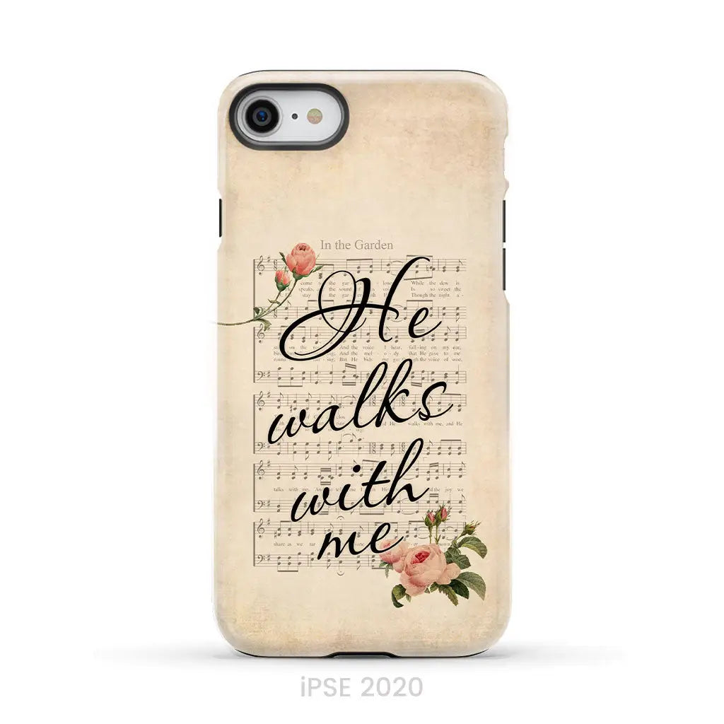 In the Garden Hymn He Walks With Me Christian phone case iPhone SE 2020 / Tough