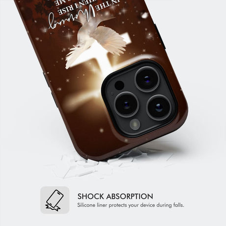 Faith-based phone case displaying "In the Morning When I Rise Give Me Jesus," perfect for religious gifts and daily use.