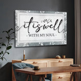 Modern Christian wall art with "It Is Well With My Soul," perfect for uplifting home decor and thoughtful gifts.