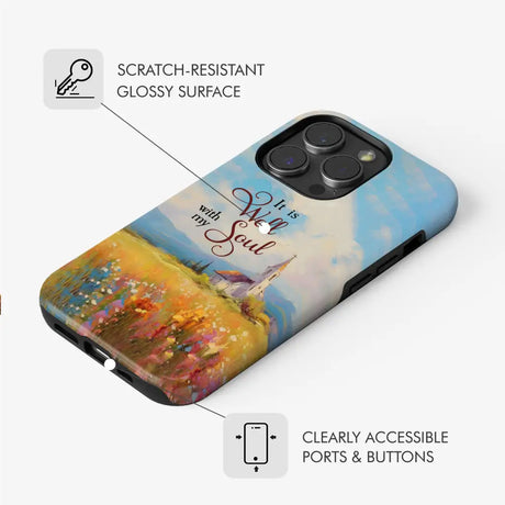 It is Well With My Soul Church Art Phone Case