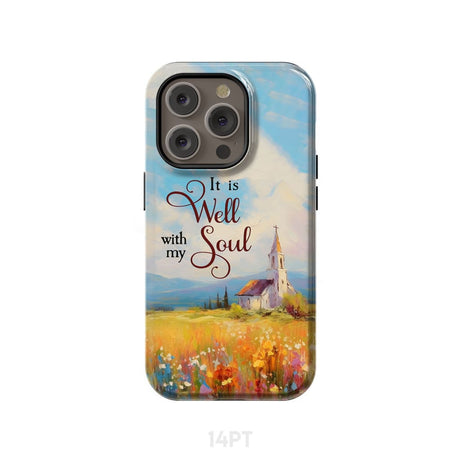 It is Well With My Soul Church Art Phone Case iPhone 14 Pro / Tough