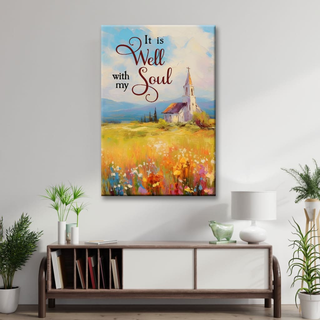 It is well with my soul Country church wall art canvas
