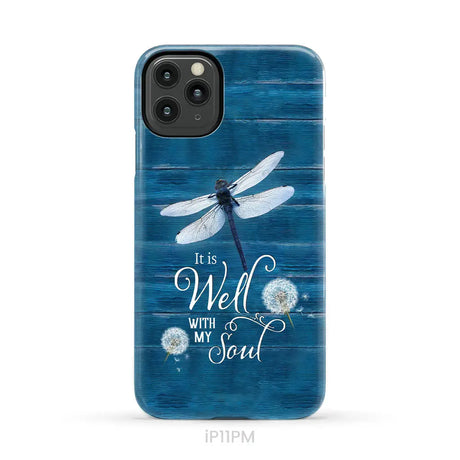 It Is Well With My Soul Dragonfly Christian Phone Case iPhone 11 Pro Max / Tough Case