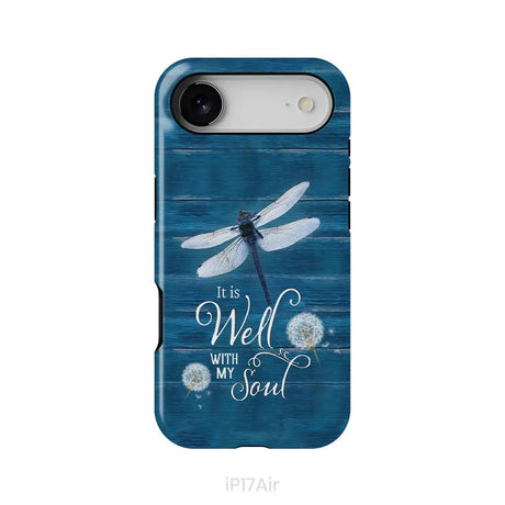 It Is Well With My Soul Dragonfly Christian Phone Case iPhone 17 Air / Tough Case