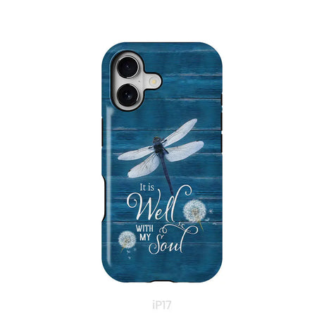 It Is Well With My Soul Dragonfly Christian Phone Case iPhone 17 / Tough Case