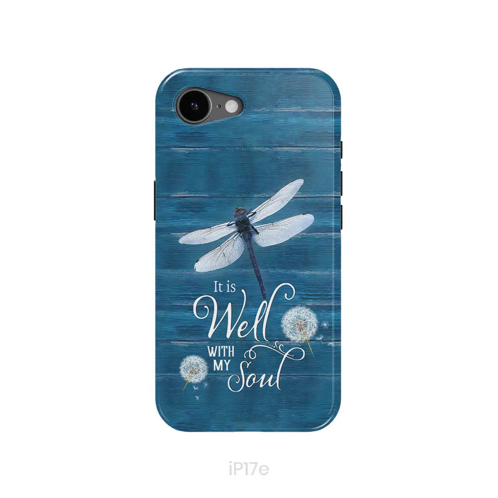 It Is Well With My Soul Dragonfly Christian Phone Case iPhone 17e / Tough Case