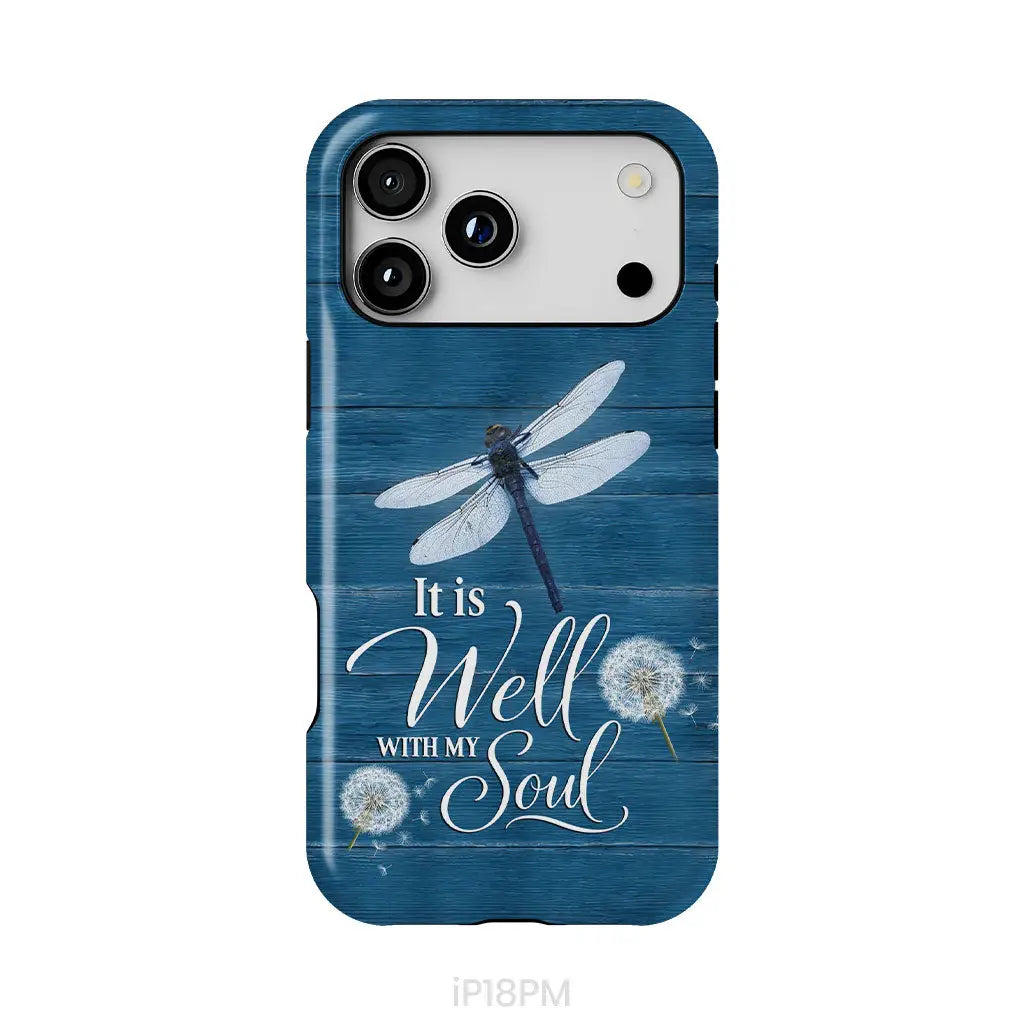 It Is Well With My Soul Dragonfly Christian Phone Case iPhone 18 Pro Max / Tough Case