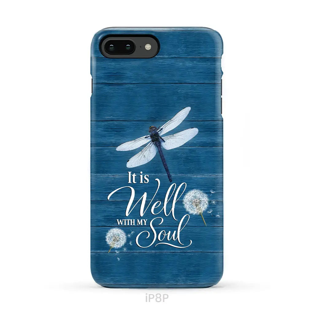 It Is Well With My Soul Dragonfly Christian Phone Case iPhone 8 Plus / Tough Case
