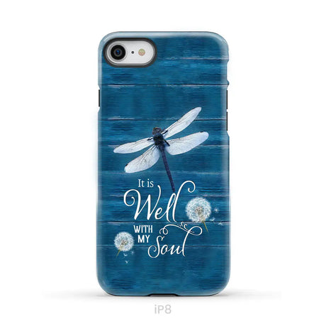 It Is Well With My Soul Dragonfly Christian Phone Case iPhone 8 / Tough Case