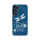 It Is Well With My Soul Dragonfly Christian Phone Case Samsung Galaxy S23 Plus / Tough Case