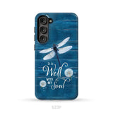 It Is Well With My Soul Dragonfly Christian Phone Case Samsung Galaxy S23 Plus / Tough Case