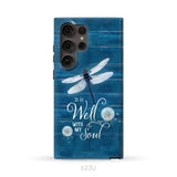 It Is Well With My Soul Dragonfly Christian Phone Case Samsung Galaxy S23 Ultra / Tough Case