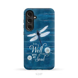 It Is Well With My Soul Dragonfly Christian Phone Case Samsung Galaxy S24 Plus / Tough Case