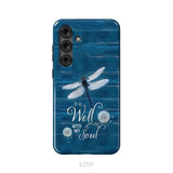 It Is Well With My Soul Dragonfly Christian Phone Case Samsung Galaxy S25 Plus / Tough Case