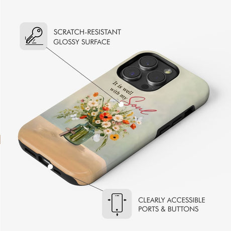 It is Well With My Soul Flowers in Jar Christian Phone Case