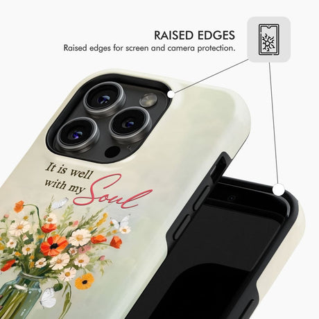 It is Well With My Soul Flowers in Jar Christian Phone Case