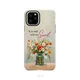 It is Well With My Soul Flowers in Jar Christian Phone Case iPhone 11 Pro / Tough