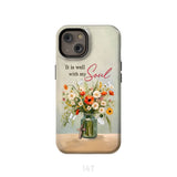 It is Well With My Soul Flowers in Jar Christian Phone Case iPhone 14 / Tough