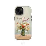 It is Well With My Soul Flowers in Jar Christian Phone Case iPhone 15 / Tough