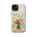 It is Well With My Soul Flowers in Jar Christian Phone Case iPhone 15 Plus / Tough