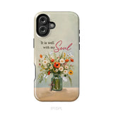 It is Well With My Soul Flowers in Jar Christian Phone Case iPhone 16 Plus / Tough Case