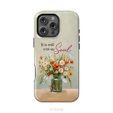It is Well With My Soul Flowers in Jar Christian Phone Case iPhone 16 Pro Max / Tough Case