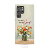 It is Well With My Soul Flowers in Jar Christian Phone Case Samsung Galaxy S22 Ultra / Tough