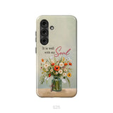It is Well With My Soul Flowers in Jar Christian Phone Case Samsung Galaxy S25 / Tough Case