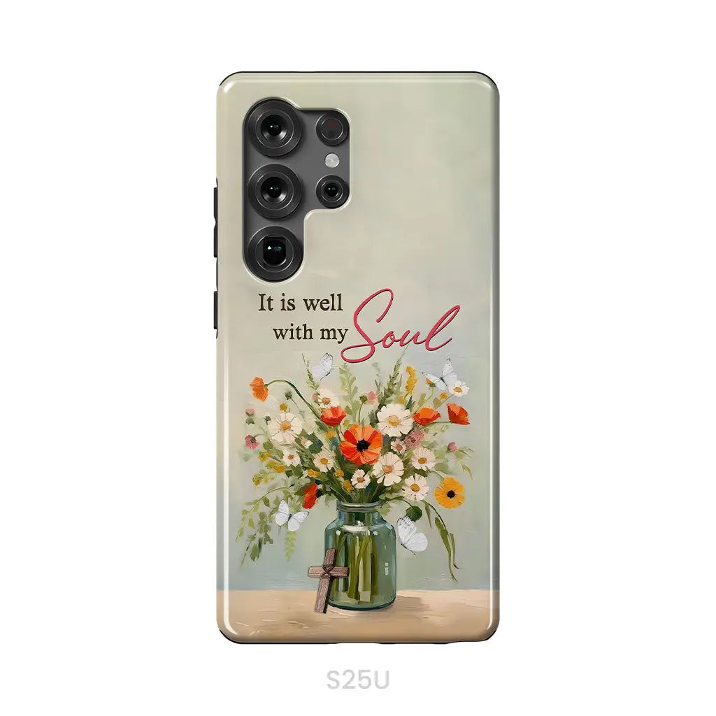 It is Well With My Soul Flowers in Jar Christian Phone Case Samsung Galaxy S25 Ultra / Tough Case