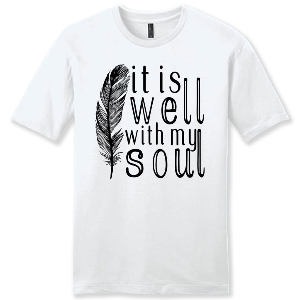 It is Well With My Soul Feather Men’s T-shirt White / S