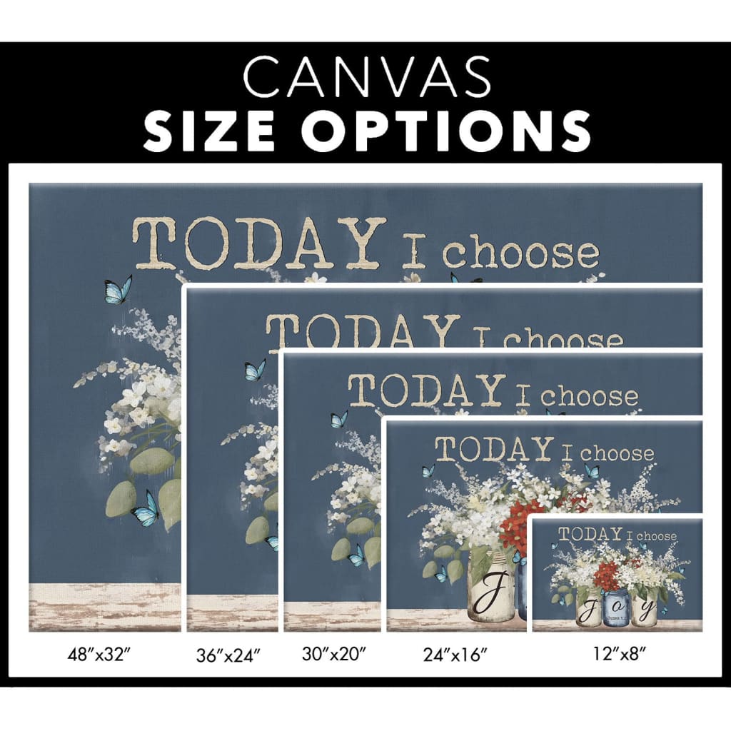 James 1:2 Today I Choose Joy Butterfly Flower Mason Jar Wall Art Canvas Size Options