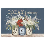 Christian Decor, James 1:2 Today I Choose Joy Butterfly Flower Mason Jar Wall Art Canvas Print