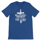 Faith-based T-shirt featuring Jeremiah 17:7, "Blessed Is The One Who Trusts In The Lord," ideal for expressing faith.