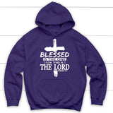 Jeremiah 17:7 blessed is the one who trusts in the Lord hoodie Purple / S