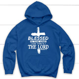 Jeremiah 17:7 blessed is the one who trusts in the Lord hoodie Royal Blue / S