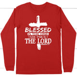 Jeremiah 17:7 blessed is the one who trusts in the Lord long sleeve shirt Red / S