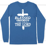 Jeremiah 17:7 blessed is the one who trusts in the Lord long sleeve shirt True Royal / S