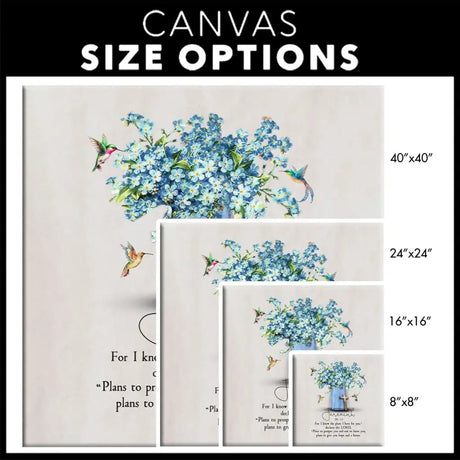 Jeremiah 29:11 NIV Hummingbird flowers canvas print size options
