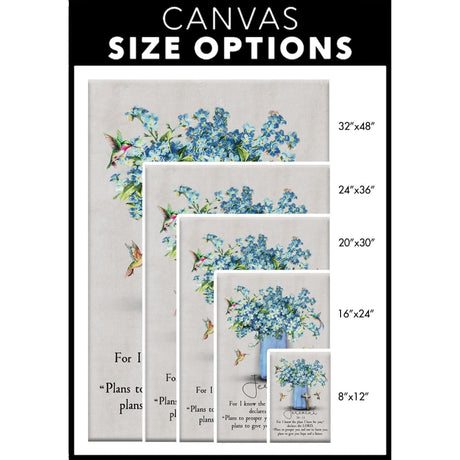 Wall art canvas size options