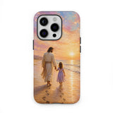 Jesus and a Little Girl on the Beach - Christian Phone Case