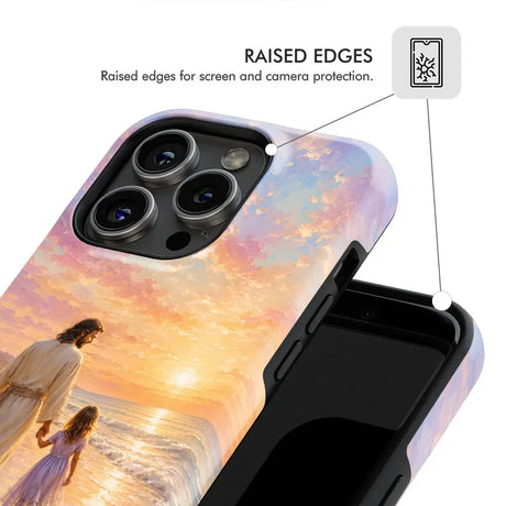 Jesus and a Little Girl on the Beach - Christian Phone Case