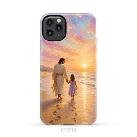 Jesus and a Little Girl on the Beach - Christian Phone Case iPhone 11 Pro Max / Tough Case