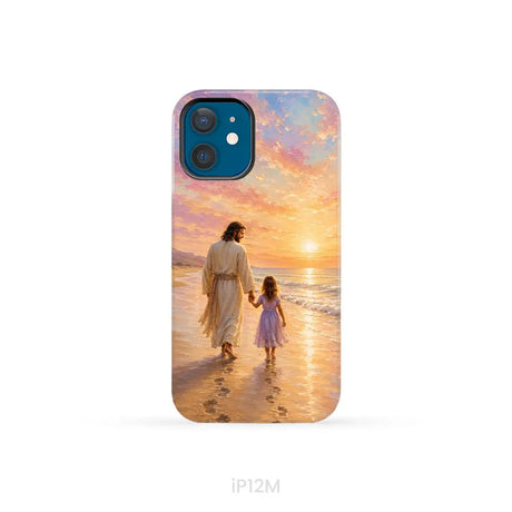 Jesus and a Little Girl on the Beach - Christian Phone Case iPhone 12 Mini / Tough Case