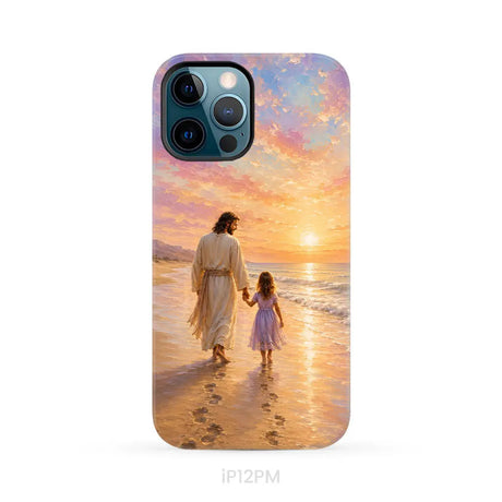 Jesus and a Little Girl on the Beach - Christian Phone Case iPhone 12 Pro Max / Tough Case