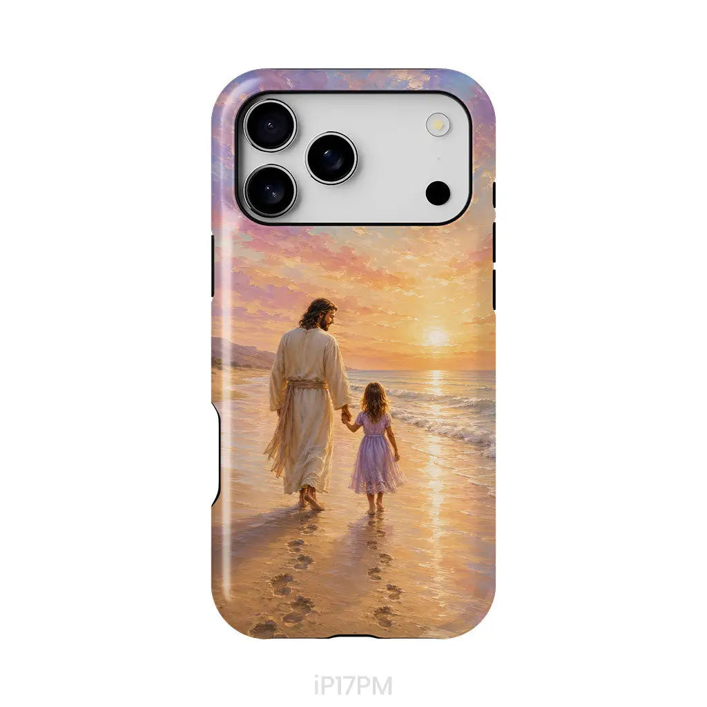 Jesus and a Little Girl on the Beach - Christian Phone Case iPhone 17 Pro Max / Tough Case