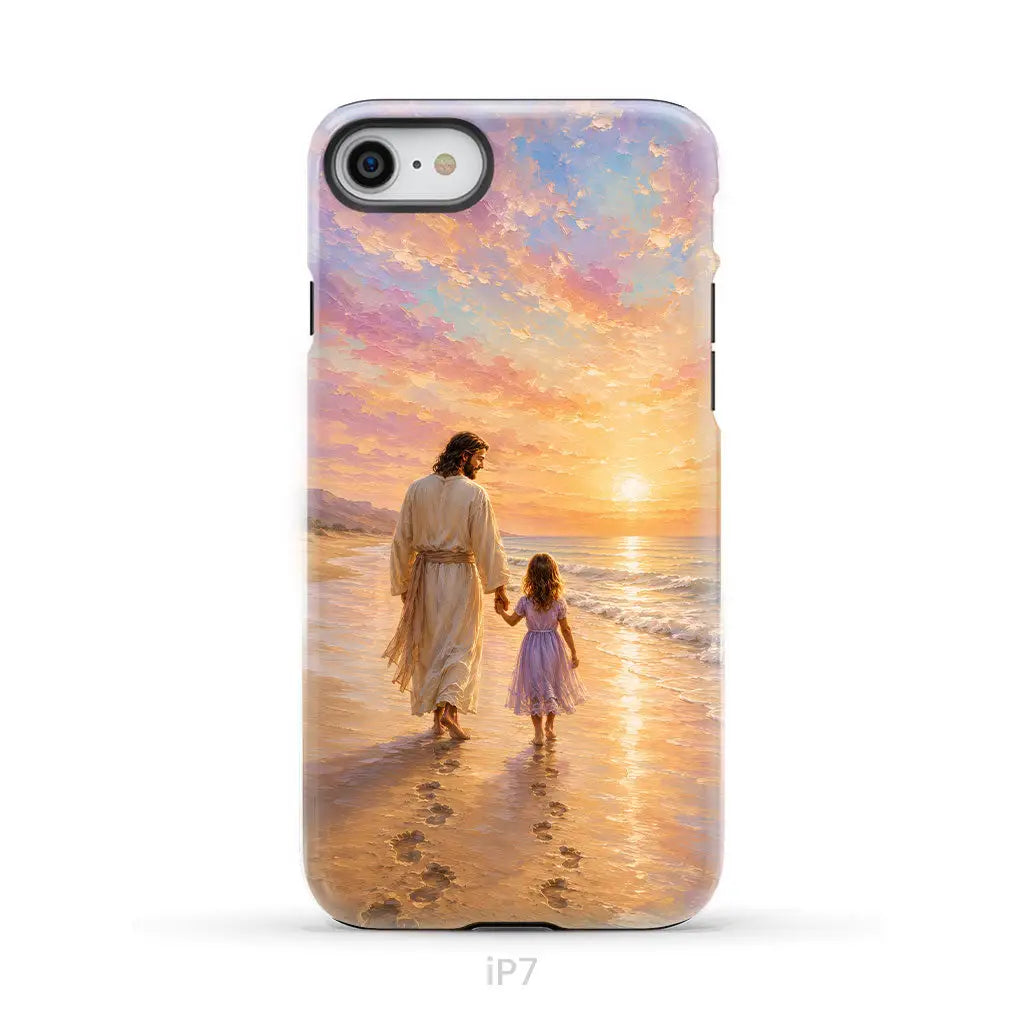 Jesus and a Little Girl on the Beach - Christian Phone Case iPhone 7 / Tough Case