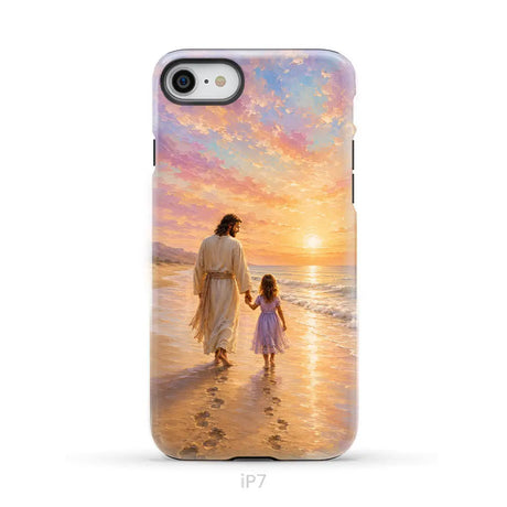 Jesus and a Little Girl on the Beach - Christian Phone Case iPhone 7 / Tough Case